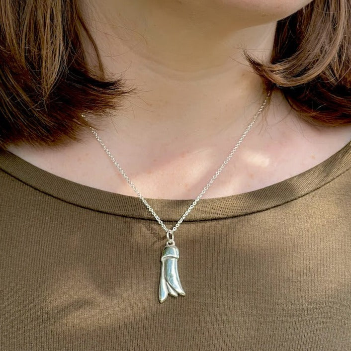 Tania Mallow Jewellery - Kōwhai Flower Necklace, Sterling Silver - Image 2